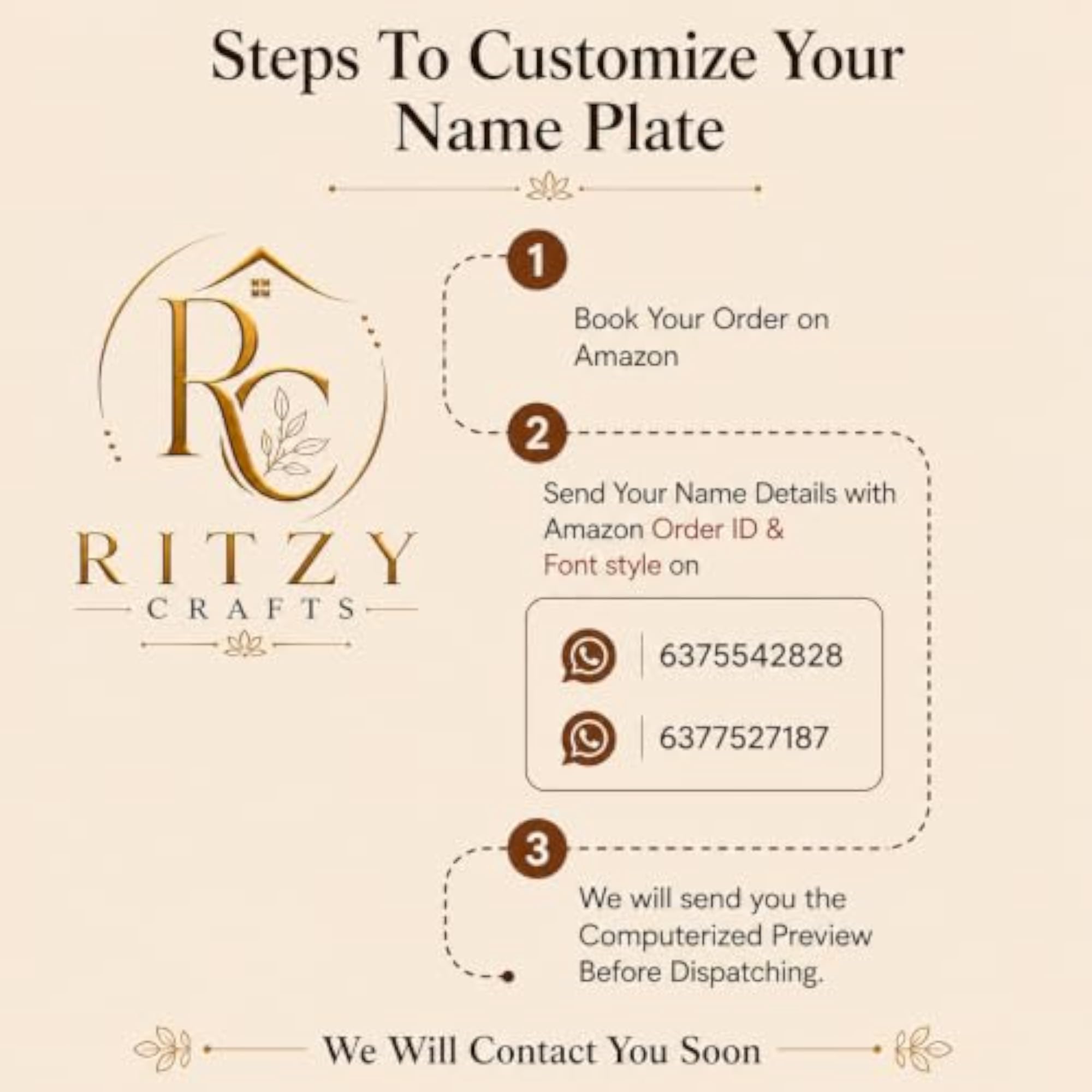 RitzyCrafts Personalized Wooden Plate, 14 x 10 Inch